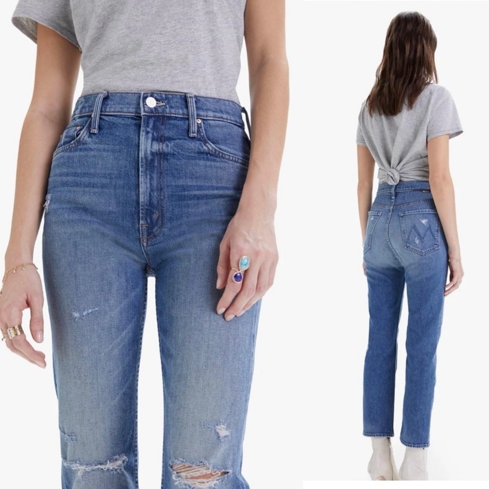 Mother Superior High Waisted Rider Ankle Far Beyond The Sky Jeans Size 26 Wide - Picture 2 of 11
